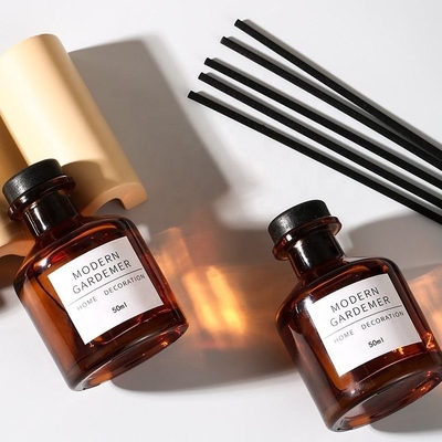 comprare Bottiglie di diffusore di canna di vetro ambra 200 ml olio essenziale aromaterapia bottiglia diffusore di aroma online manufacture