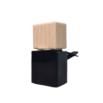 Good price 8ml Black Clip Wooden Cap Car Perfume Bottle Air Outlet Diffuser All Black Vent Bottle online