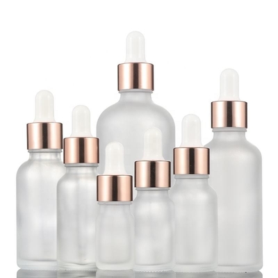 Good price Frosted Transparent Essential Oil Glass Bottles 5ml-100ml With Rose Gold Dropper online