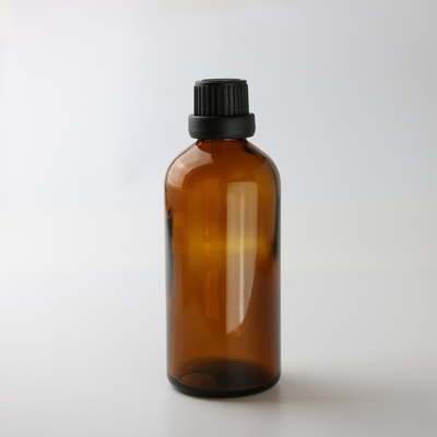 Good price Clear Amber Glass Essential Oil Bottles 50ml 100ml 200ml With Black Cap online