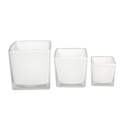 Good price Gradient Empty Square Candle Containers Customized Amber Glass Candle Jars online
