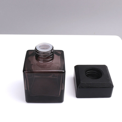 Dobra cena. Luxury Empty 100ml Grey Black Reed Glass Diffuser Flask z drewnianą czapką w Internecie