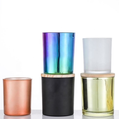 Good price Empty Glass Frosted Colored Candle Jars Unique Luxury Glass Jars For Candles online