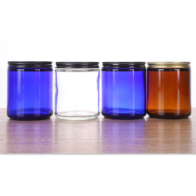 Good price 100ml Scented Candle Container , Amber Glass Candle Jar With Metal Lid online