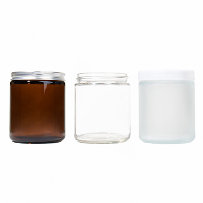 Good price 100ml 250ml 500ml Empty Amber Candle Jars Custom Label Glass Candle Jars With Metal Lids online