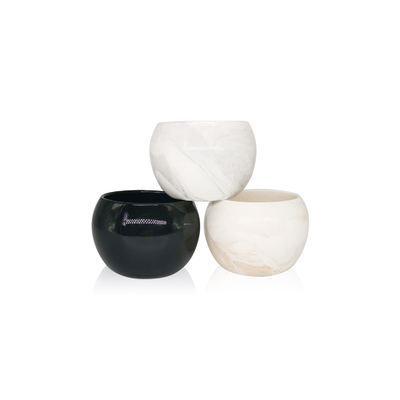Good price Cylinder Round Scented Candle Jar Ball Shaped White Decorative Marble Candle Jars online