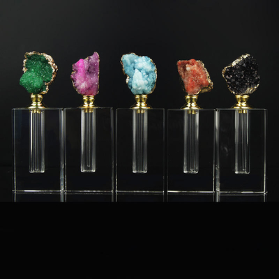 Good price Wedding Gift Crystal Perfume Bottle 6ml Essential Oil Crystal Bottle With Agate Stone online